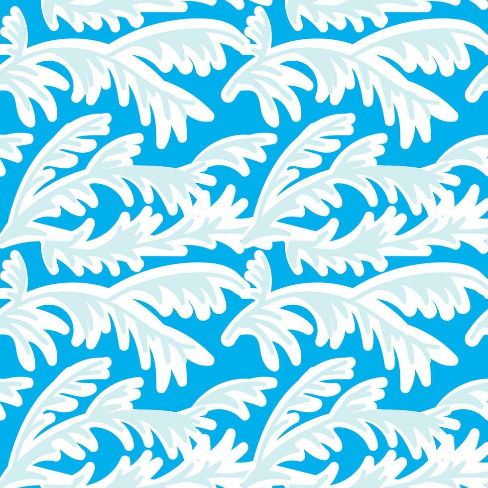 Frosty twisty pattern. Seamless pattern on a blue background. Vector illustration.