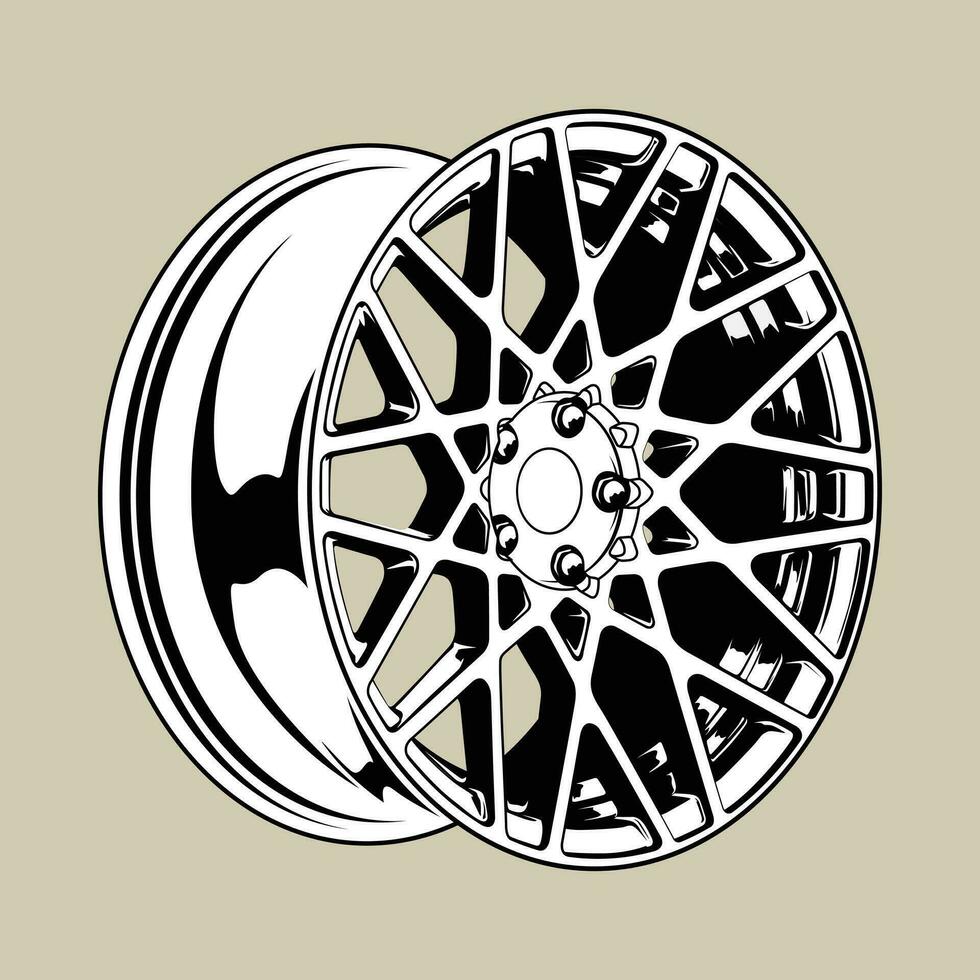 Black and White view rim vector illustration for conceptual design