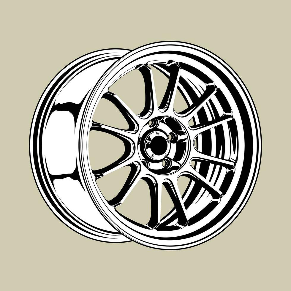Black and White view rim vector illustration for conceptual design