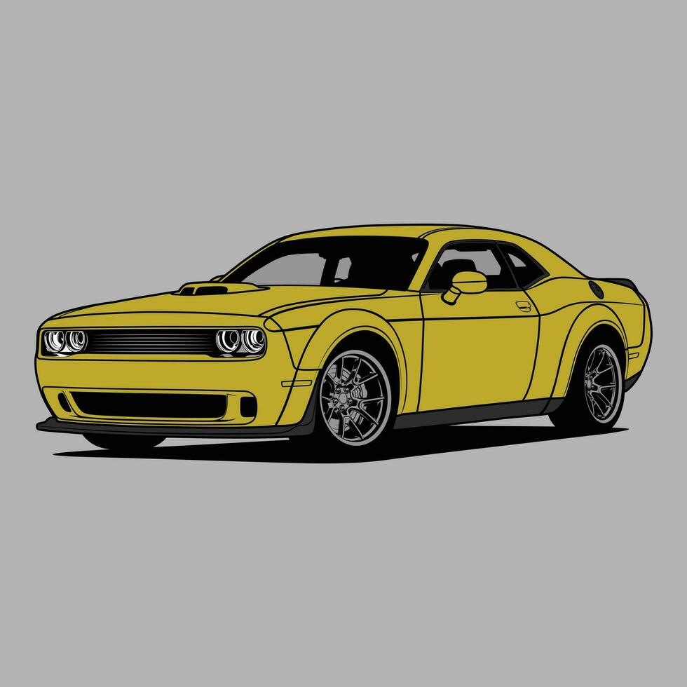 Perspective view car vector illustration for conceptual design
