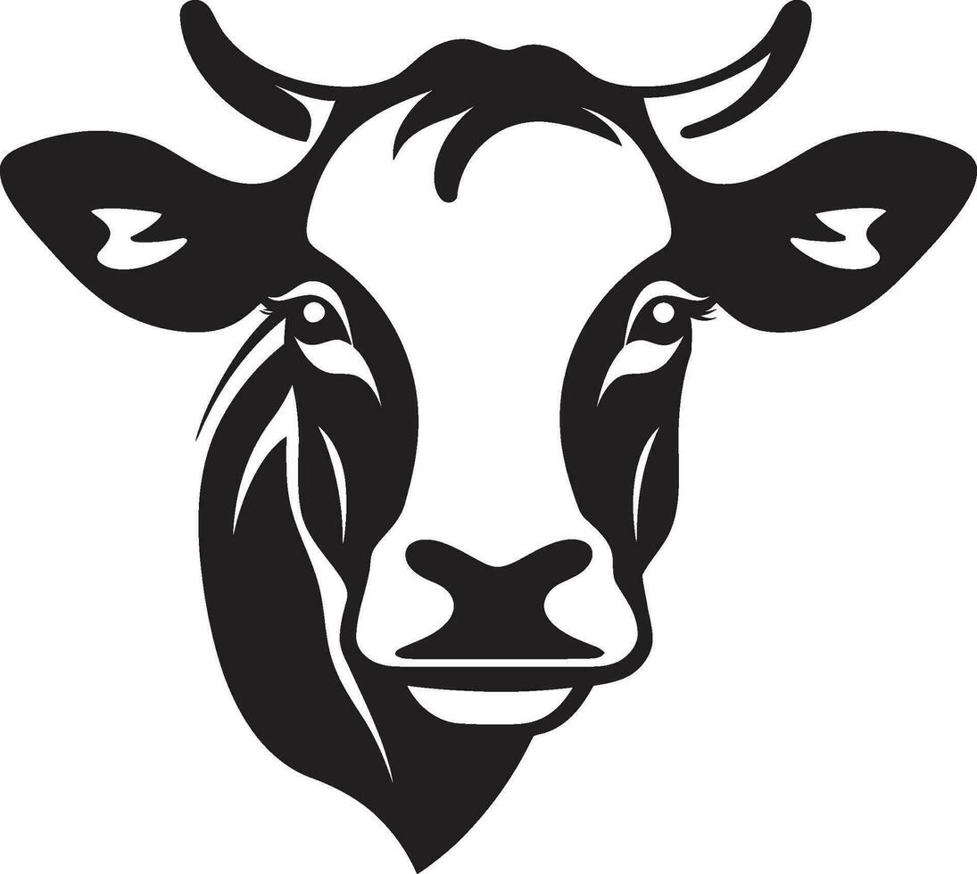 Vector Dairy Cow Logo Black for Print Dairy Cow Logo Icon Black Vector for Web
