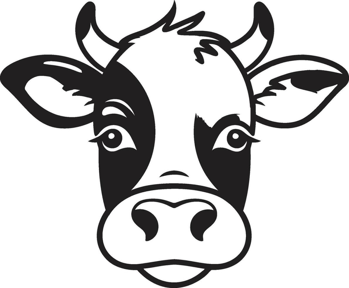 Black Dairy Cow Logo Vector for Advertising Vector Dairy Cow Logo Black for Advertising