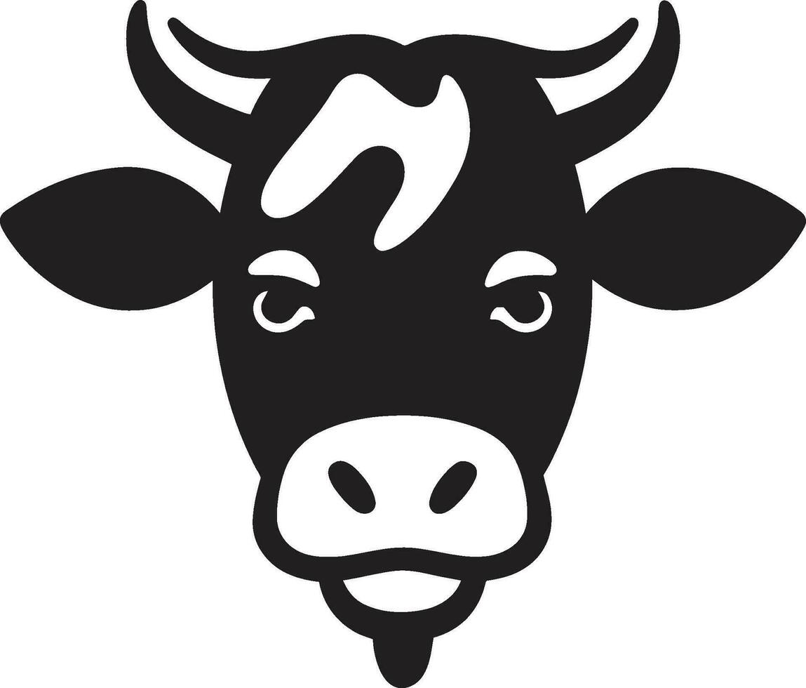 Dairy Cow Logo Icon Black Vector for App Dairy Cow Black Vector Logo for App