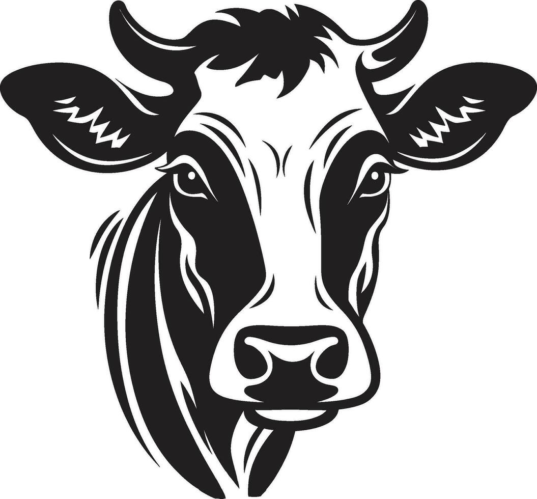 lechería vaca logo icono negro vector para educativo negocio lechería vaca negro vector logo para educativo negocio