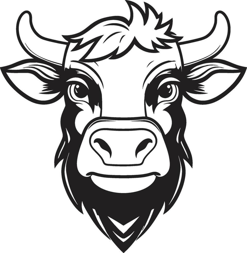negro vector lechería vaca logo icono lechería vaca logo icono negro vector