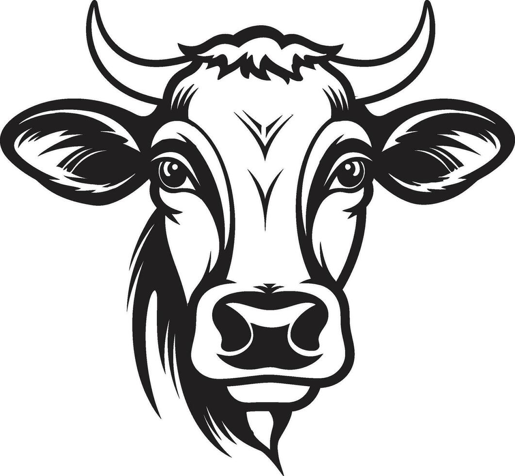 lechería vaca negro vector logo para impresión negro lechería vaca logo vector para impresión