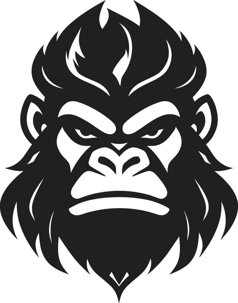 Regal Wilderness Ambassador Gorilla Art Iconic King of the Wild Black Logo vector