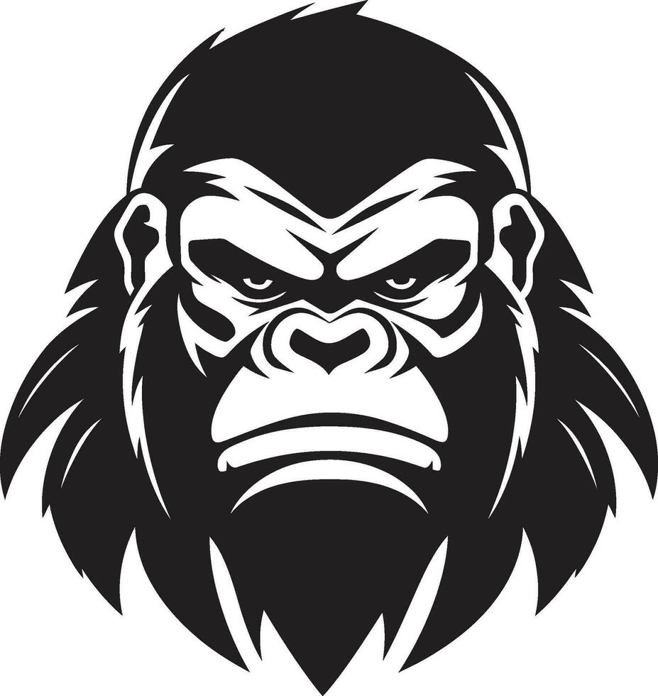 icónico primate majestad minimalista gorila fauna silvestre majestad en monocromo logo Arte vector