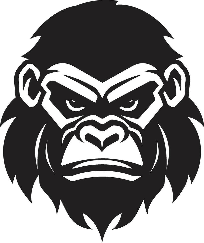 Ape Majesty in Simplicity Black Icon Design Gorilla Excellence Emblematic Vector Symbol