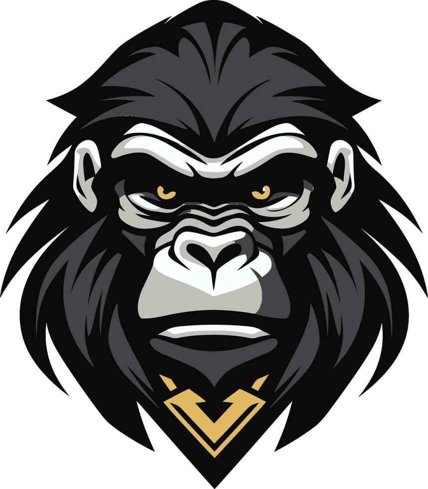 Jungle Elegance in Black Gorilla Icon Ape Silhouette Majesty Logo Design vector