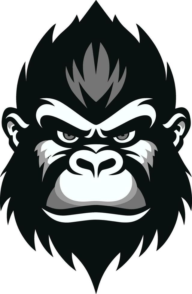 Gorilla Majesty in Simplicity Logo Design Wildlifes Elegance Vector Primate Emblem