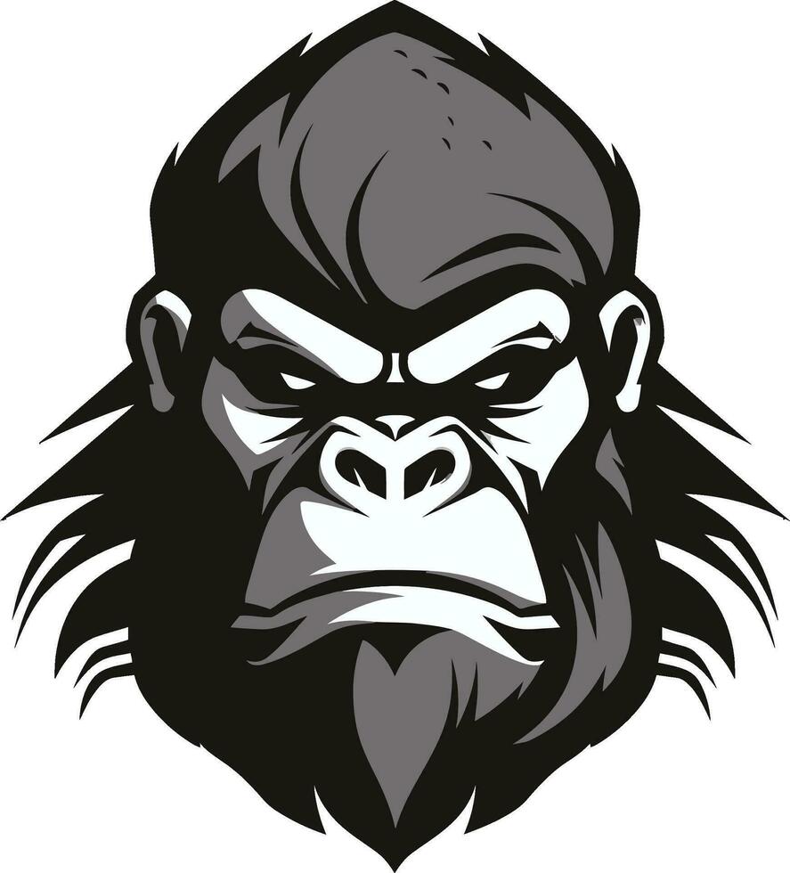 Art of the Ape Silhouetted Emblem Serenity in the Wild Gorilla Logo Icon vector