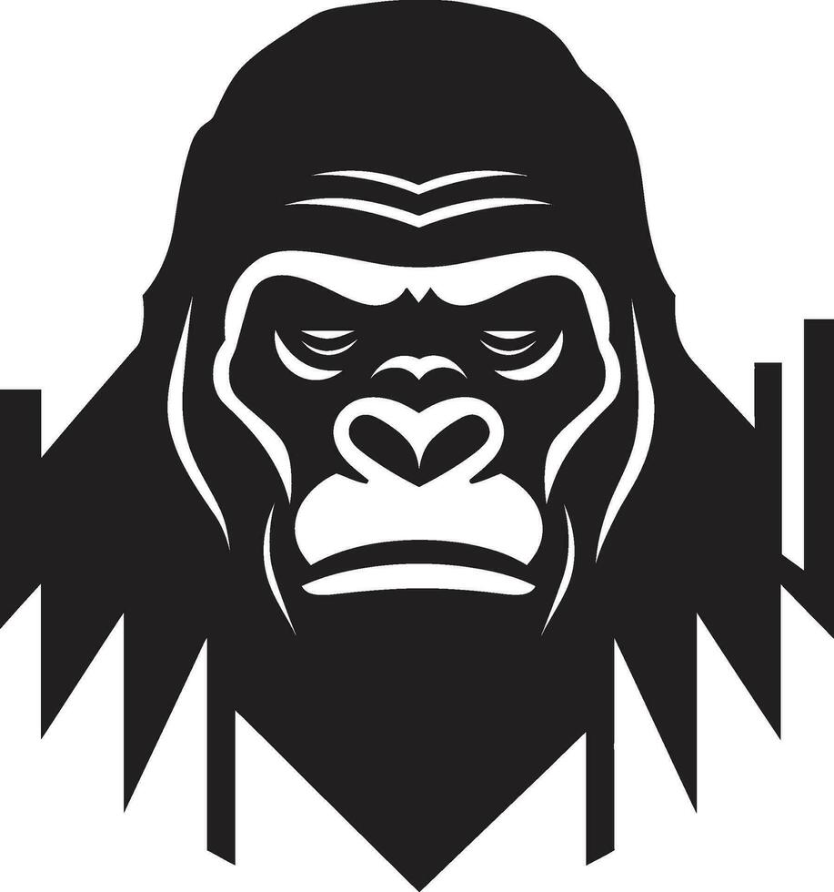 Noble Wilderness Majesty Logo Silhouette Minimalist Gorilla Artistry Emblem Design vector