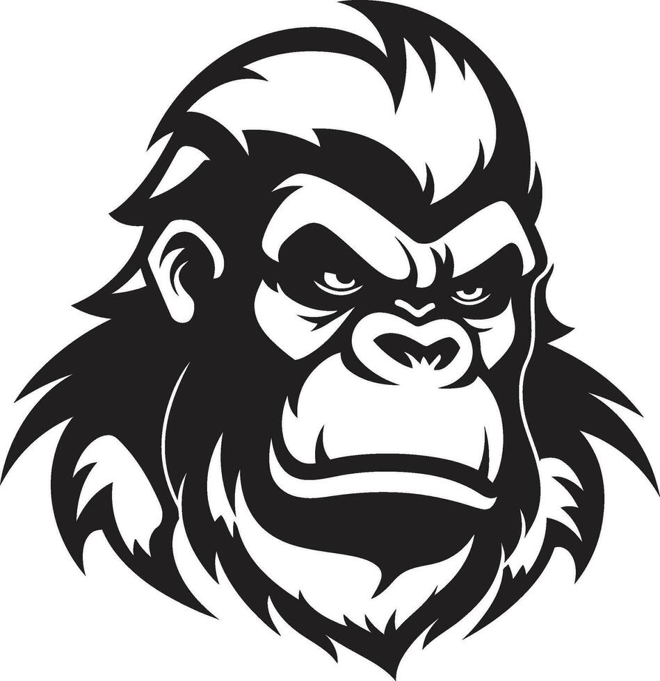 Simplistic Safari Sentinel Vector Emblem Ape Icon of the Jungle Minimalist Design