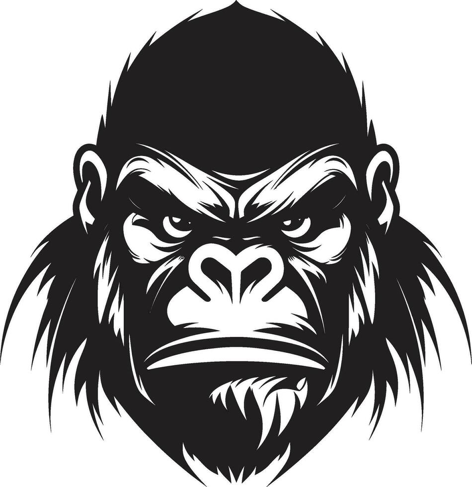 Wildlifes Elegance in Monochrome Icon Emblematic Ape Majesty Black Art Design vector