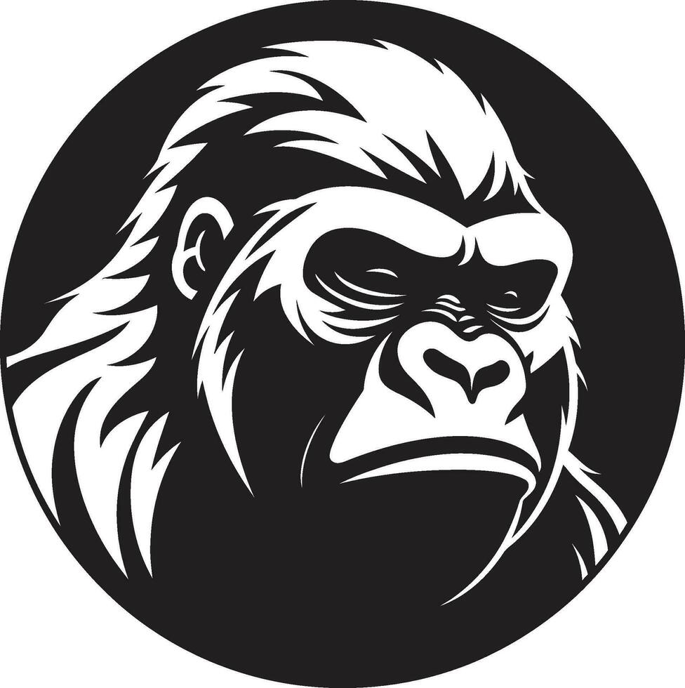 Iconic Primate Majesty Black Vector Art Gorilla Excellence in Minimalism Emblem Design