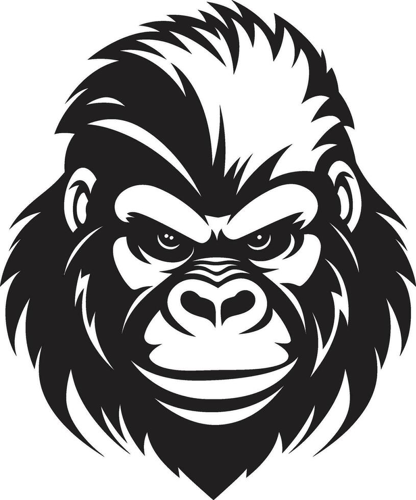monarca negro vector gorila simplista fauna silvestre majestad icono diseño