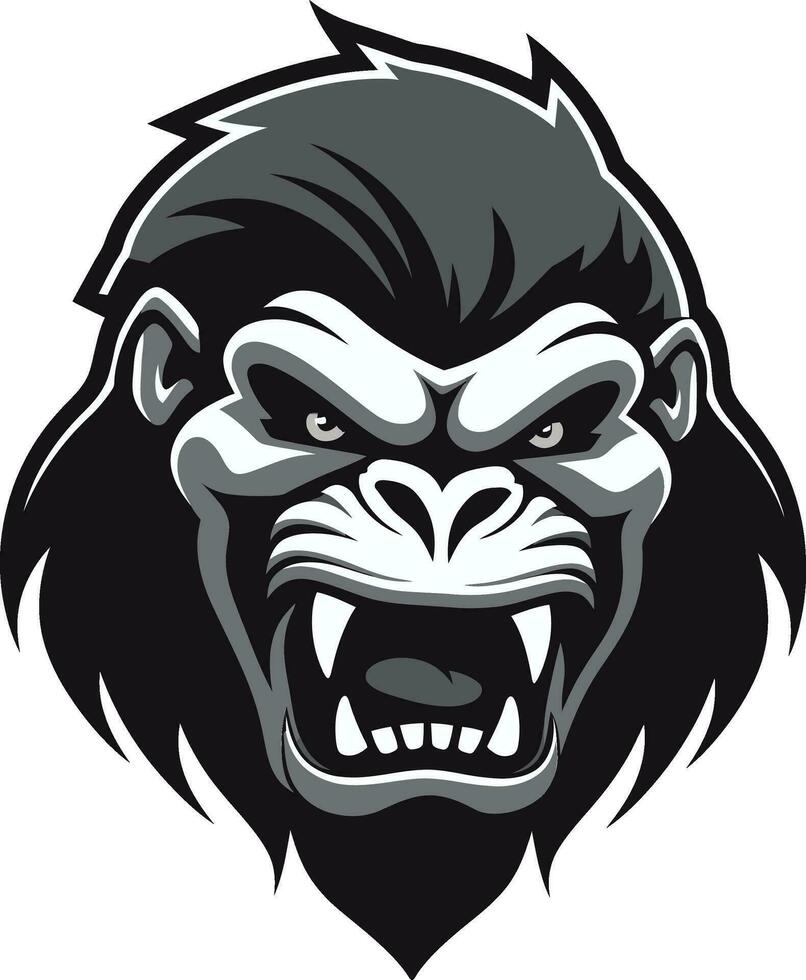 Ape Ambassador in Monochrome Logo Art Wild Beauty in Simplicity Vector Gorilla