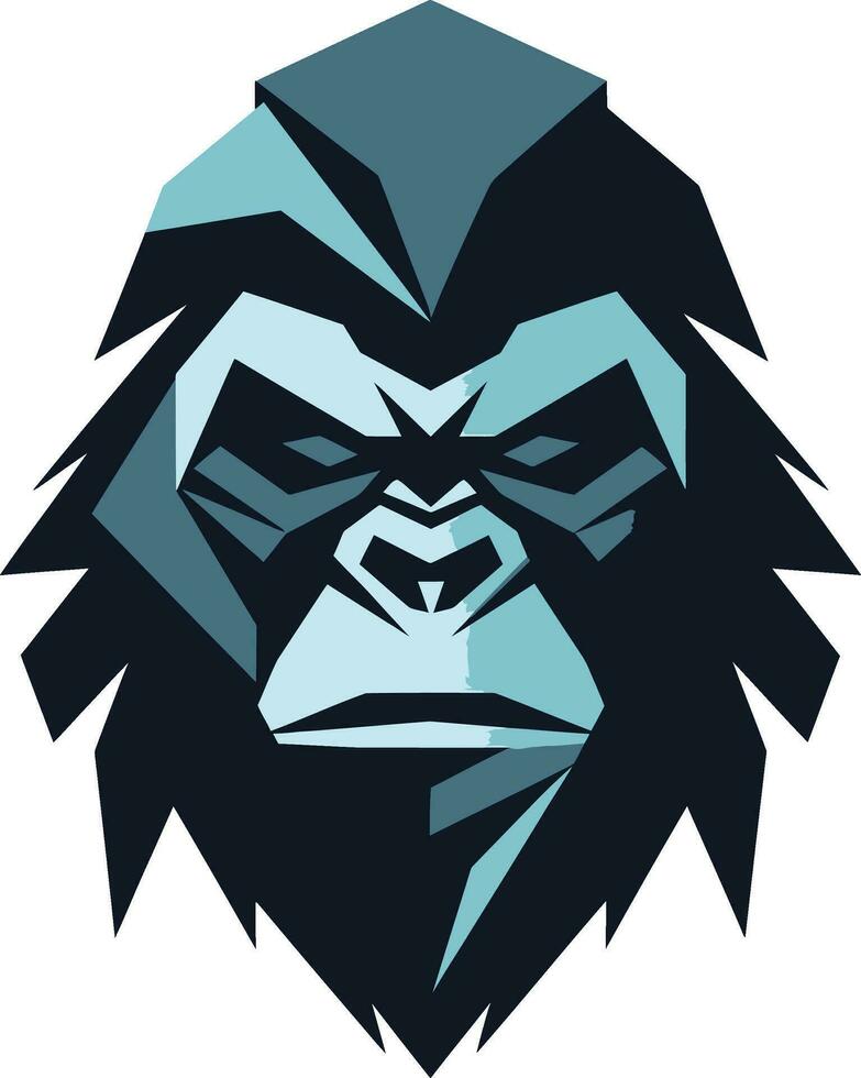 Regal Gorilla Ambassador Monochromatic Symbol Ape Majesty in Simplicity Vector Design