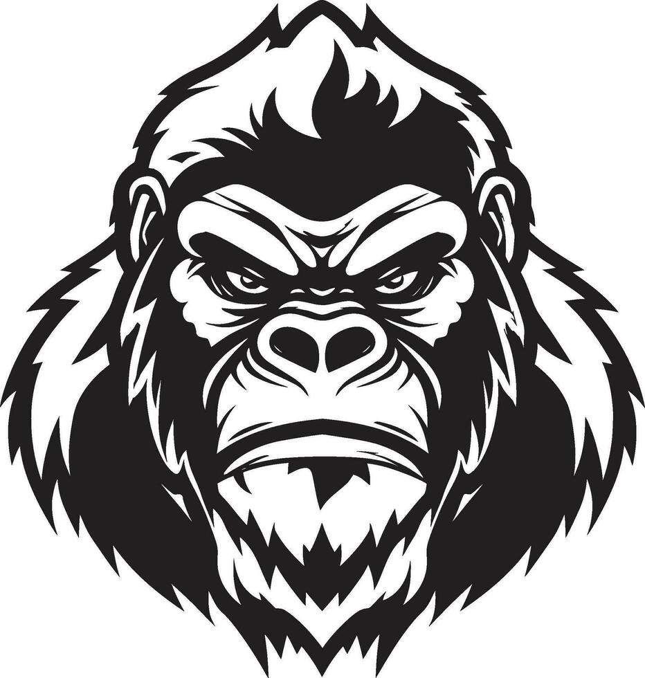 Ape Majesty in Simplicity Gorilla Art Gorilla Excellence in Black Vector Emblem