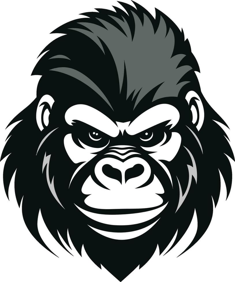 Iconic Wildlife King Logo Artistry Monochrome Primate Excellence Emblematic Icon vector