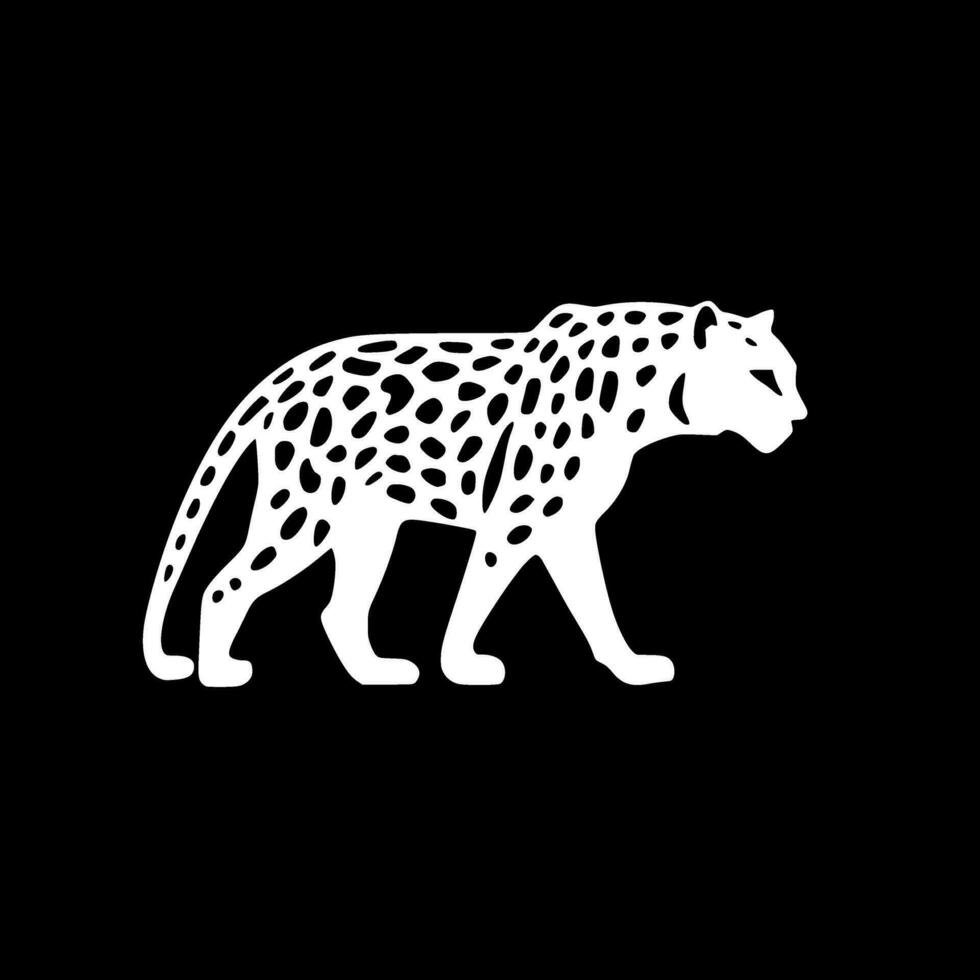 leopardo, negro y blanco vector ilustración