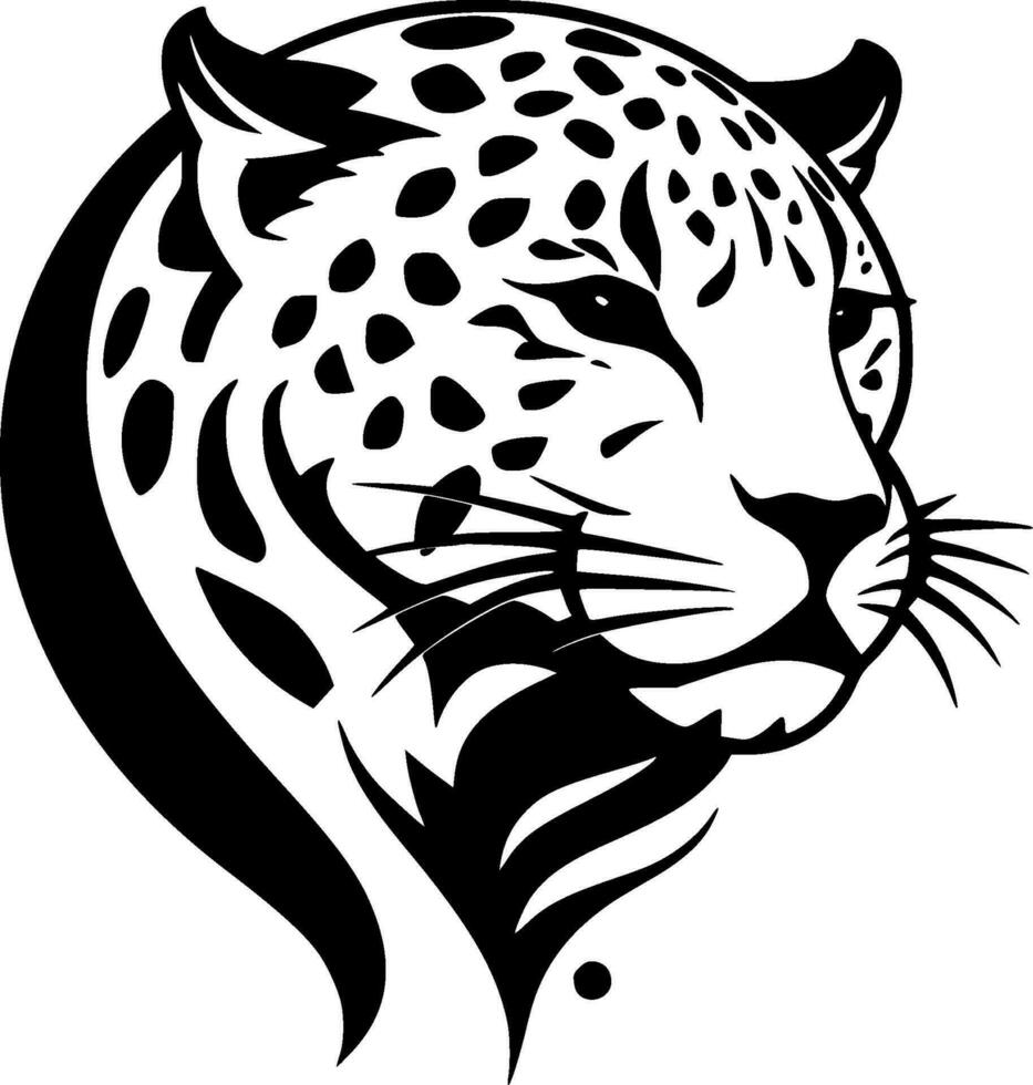 leopardo, negro y blanco vector ilustración