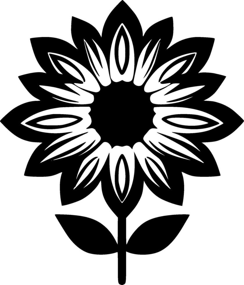 Flower, Black and White Vector illustration