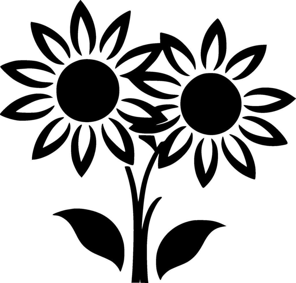 flores, minimalista y sencillo silueta - vector ilustración