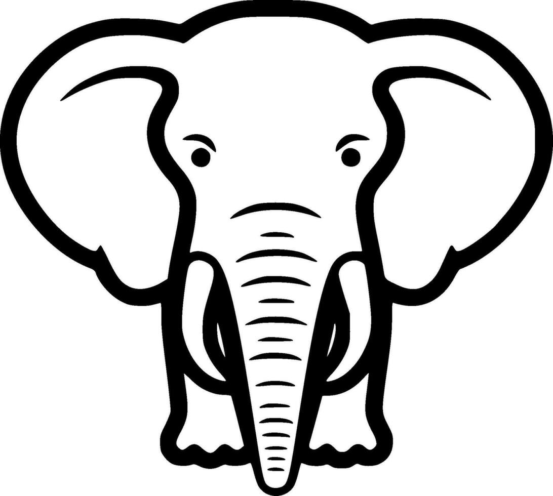 Elephant, Minimalist and Simple Silhouette - Vector illustration