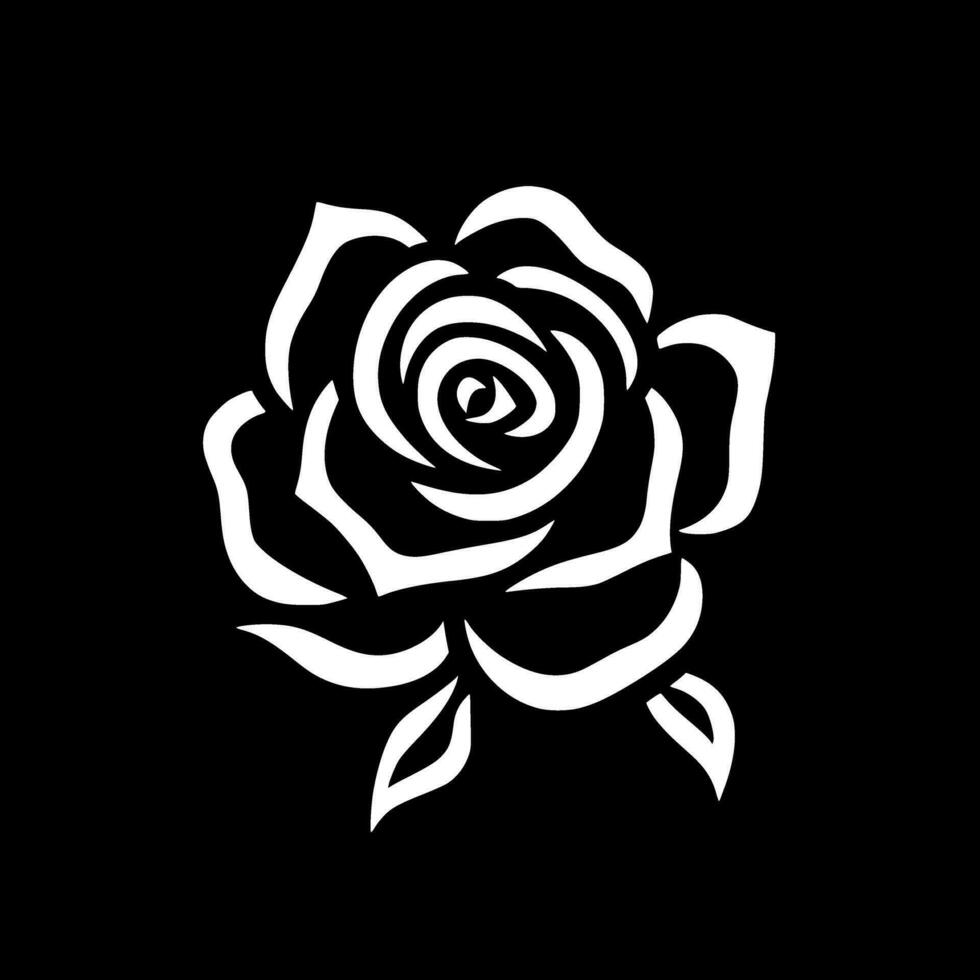 flor - negro y blanco aislado icono - vector ilustración