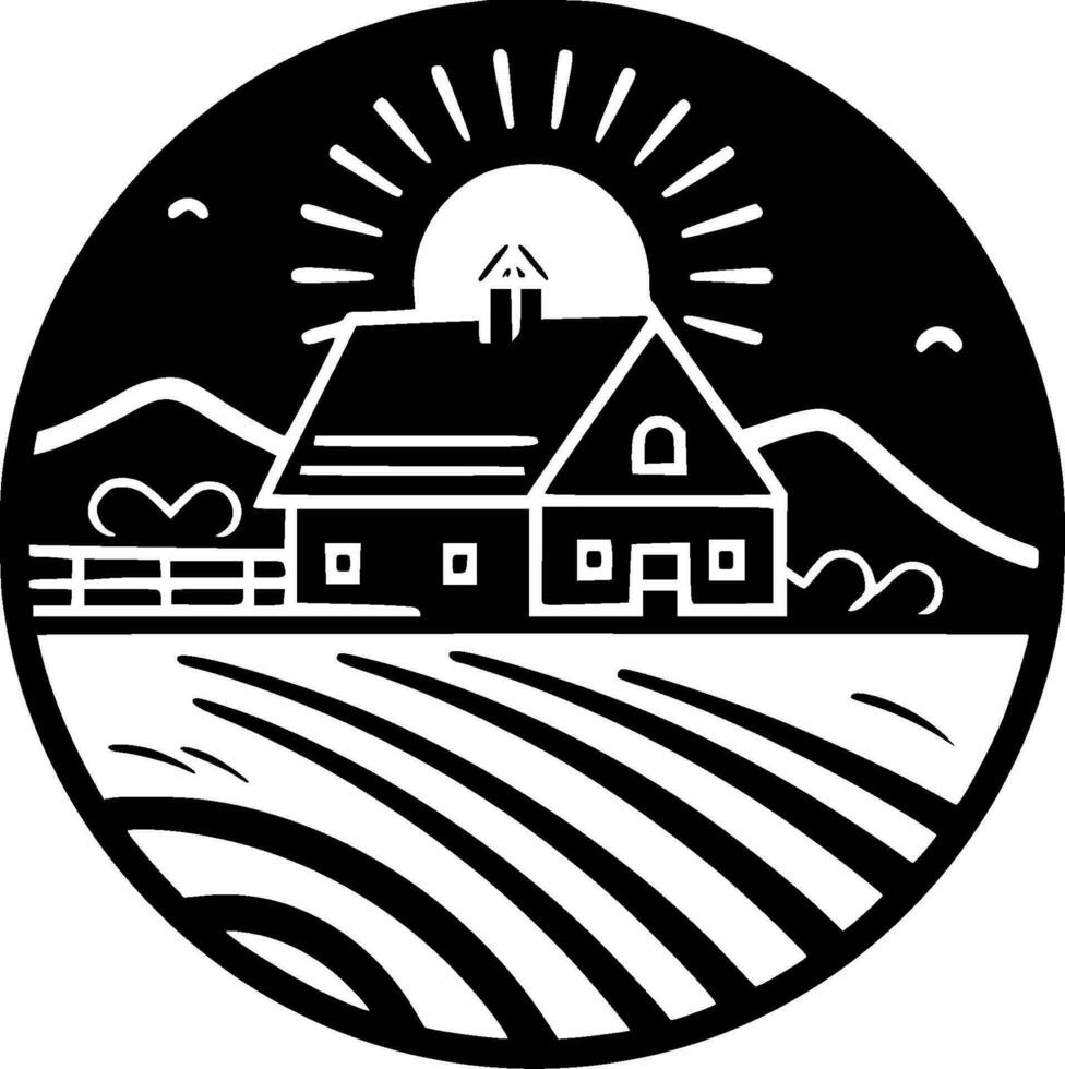Farm, Minimalist and Simple Silhouette - Vector illustration