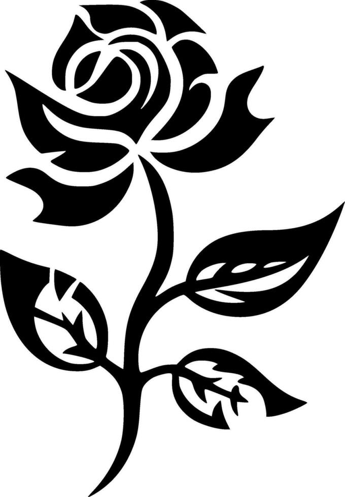 Flower, Black and White Vector illustration