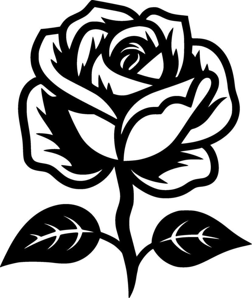 Flower, Black and White Vector illustration