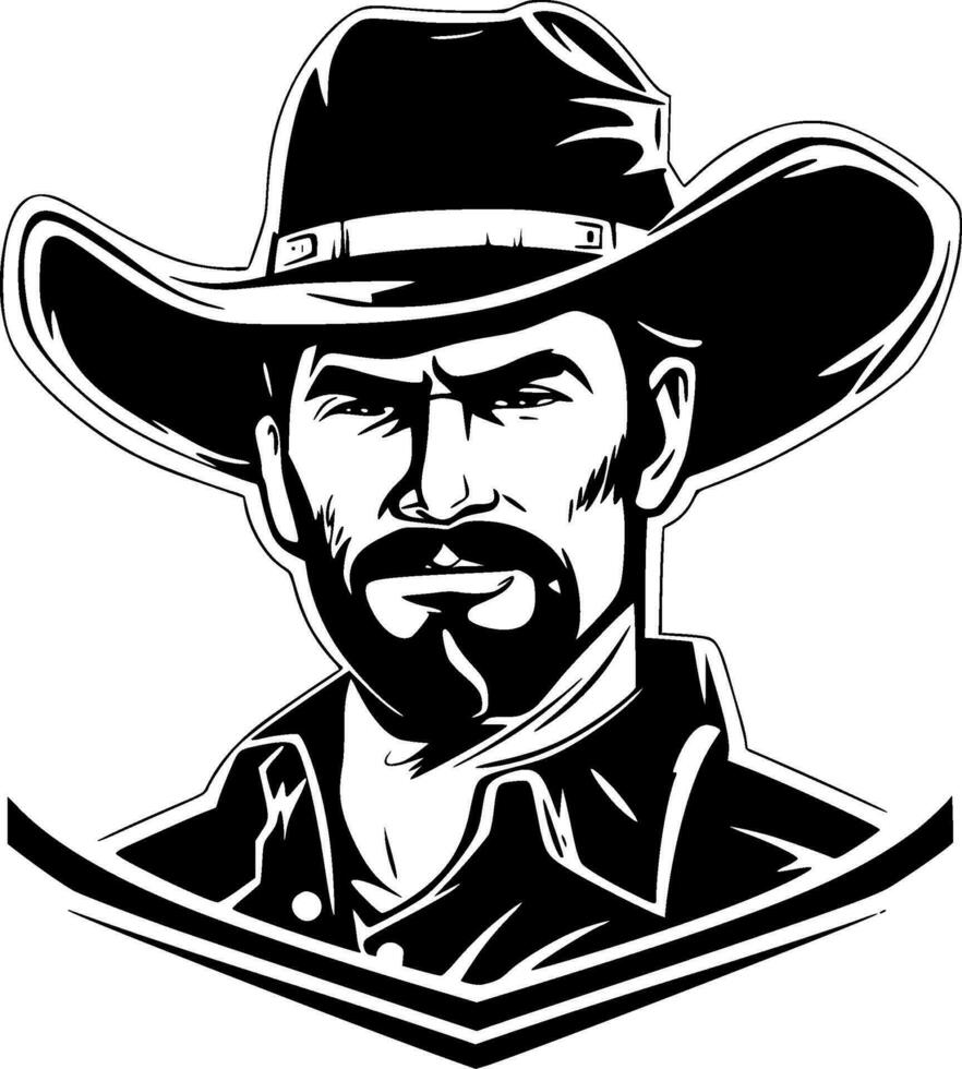 vaquero - negro y blanco aislado icono - vector ilustración