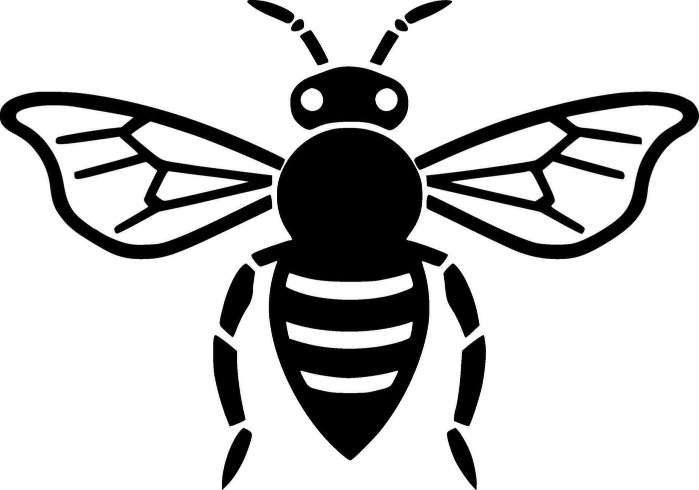 abeja, negro y blanco vector ilustración