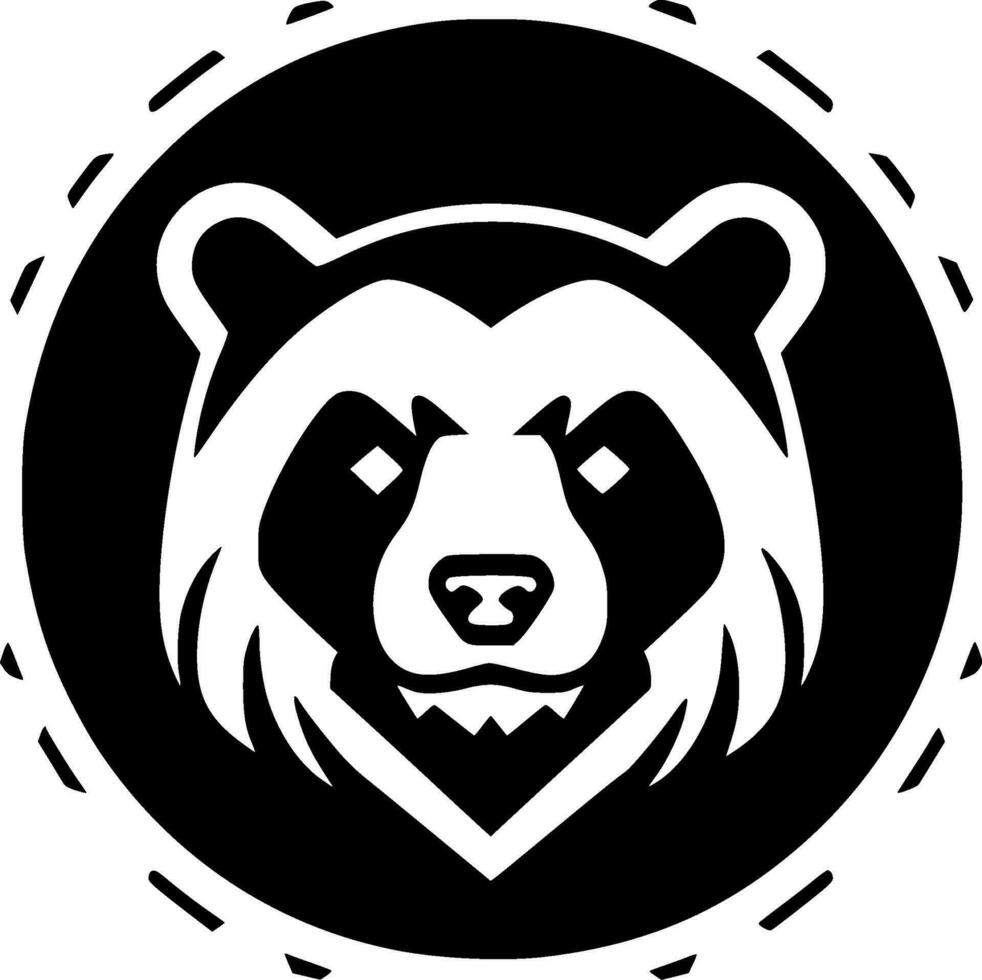 Bear, Black and White Vector illustration