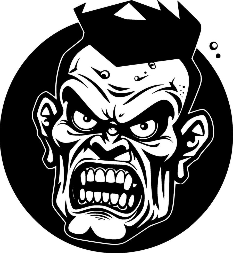 Zombie - Black and White Isolated Icon - Vector illustration