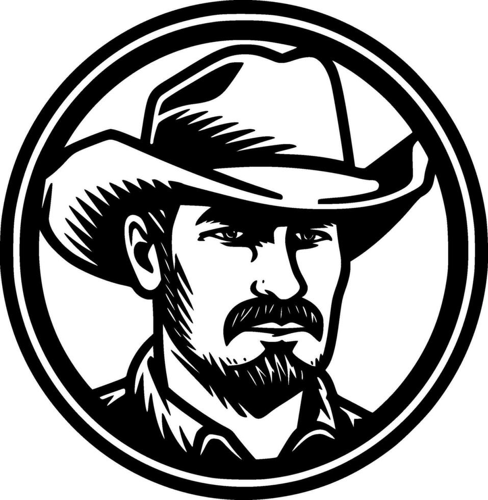 Western, Black and White Vector illustration