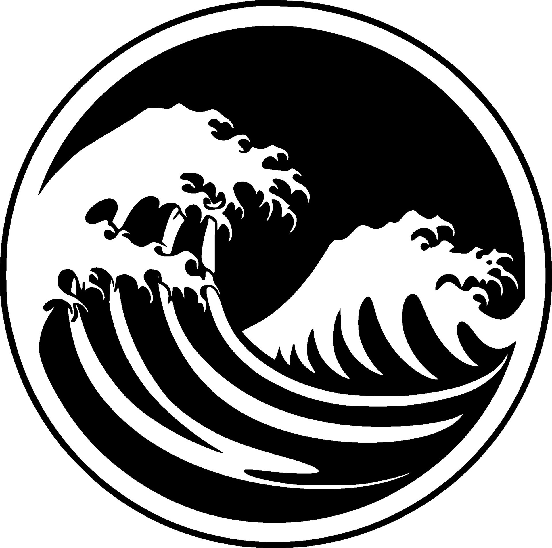 Wave - Black and White Isolated Icon - Vector illustration 34029484