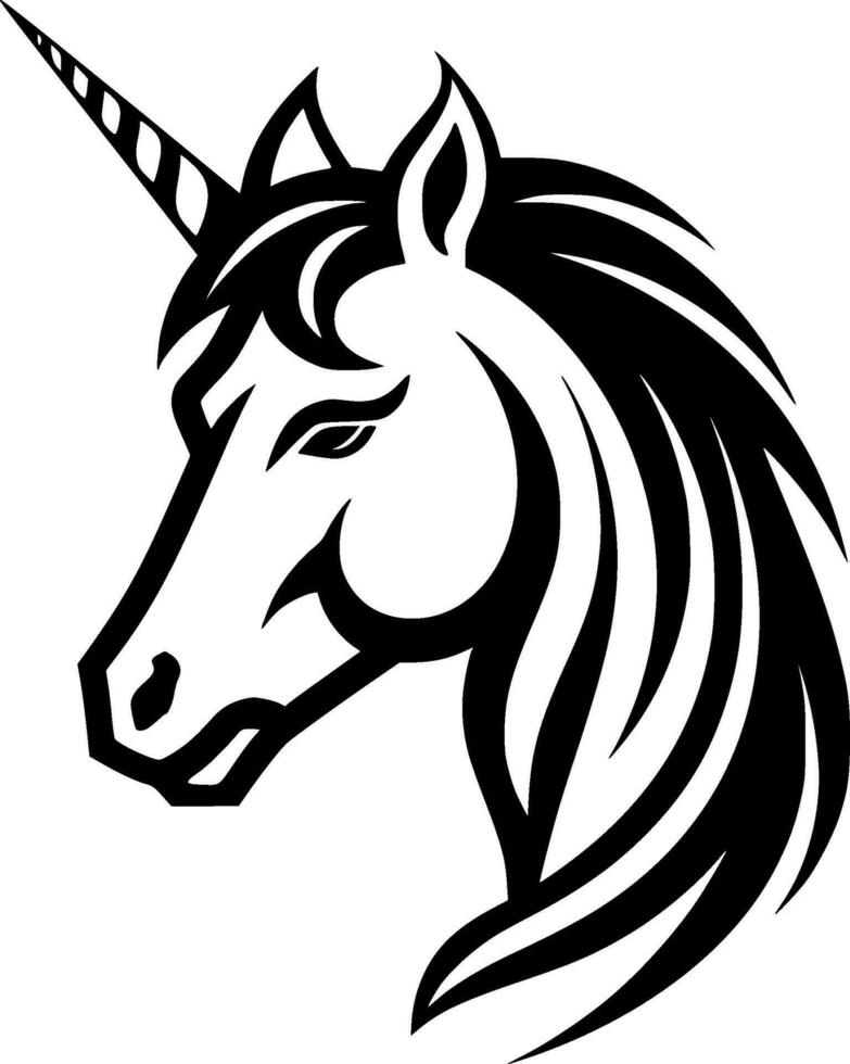 Unicorn - Black and White Isolated Icon - Vector illustration