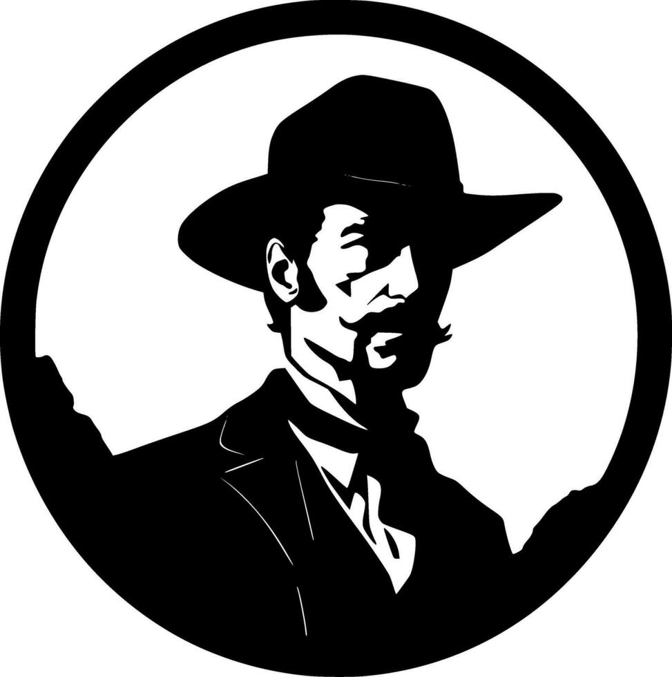 Western, Black and White Vector illustration