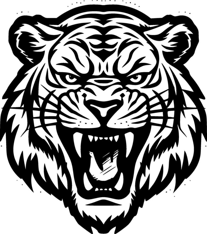 tigre, negro y blanco vector ilustración