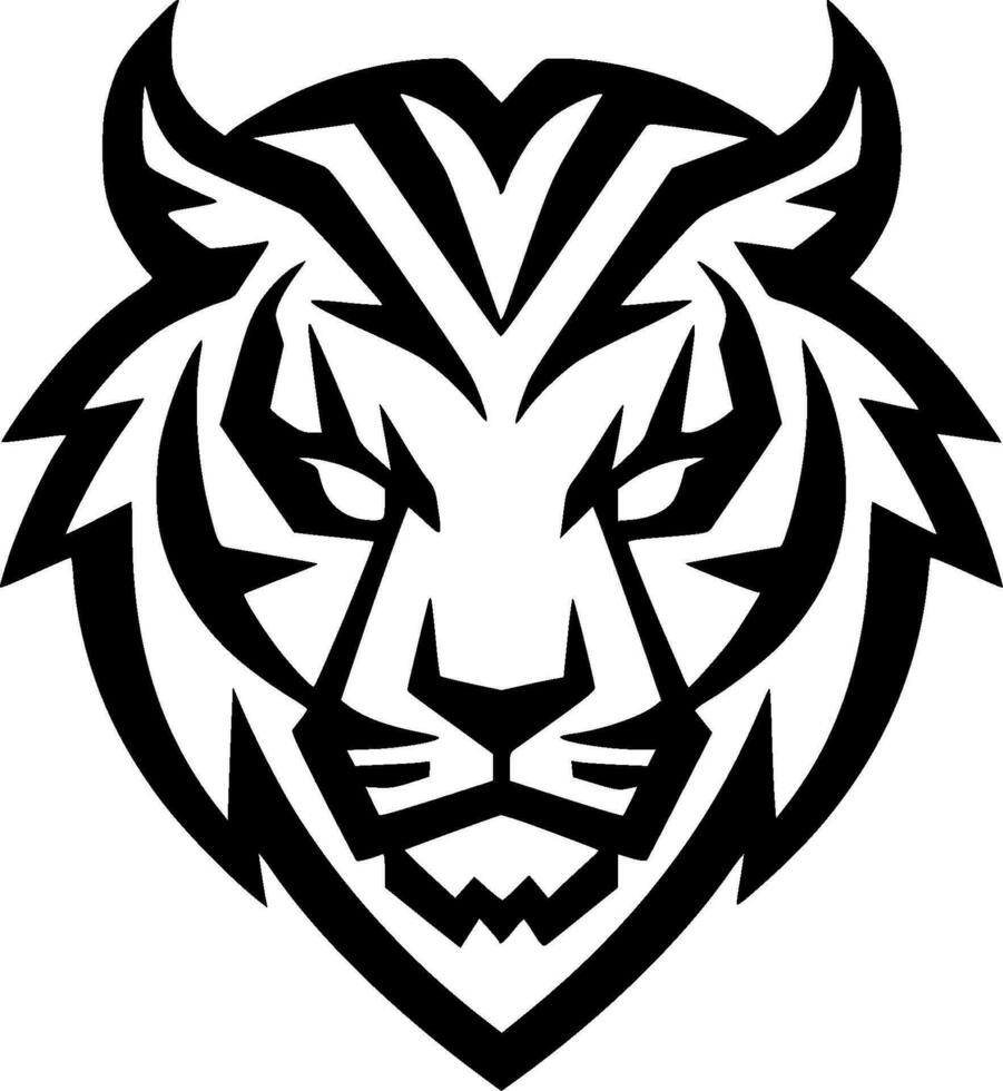 Tiger, Black and White Vector illustration