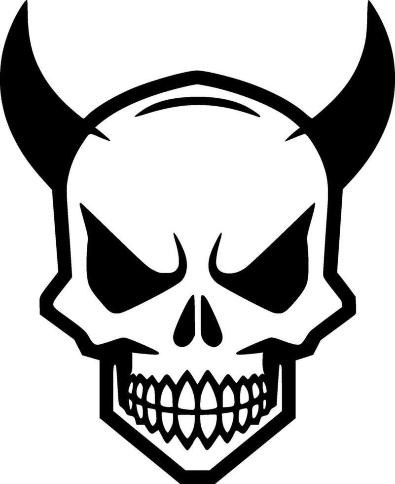 Skull - Black and White Isolated Icon - Vector illustration