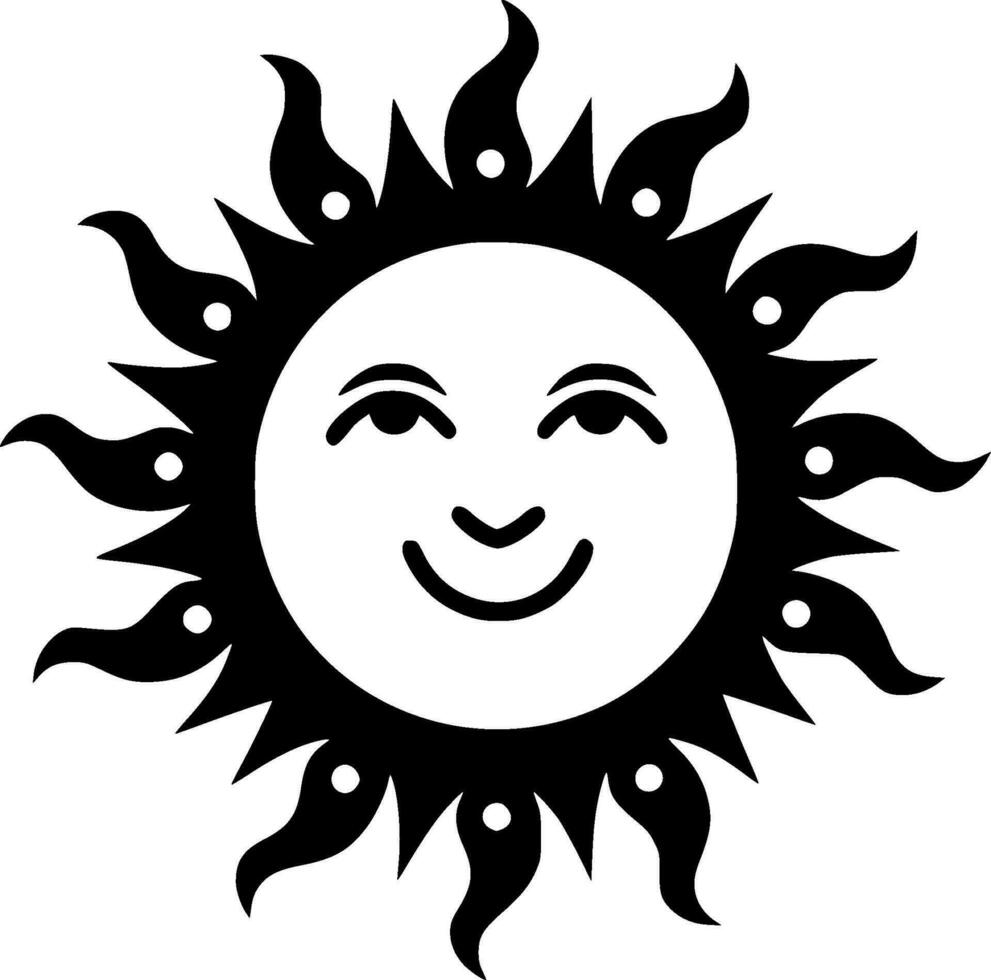 Sun, Minimalist and Simple Silhouette - Vector illustration