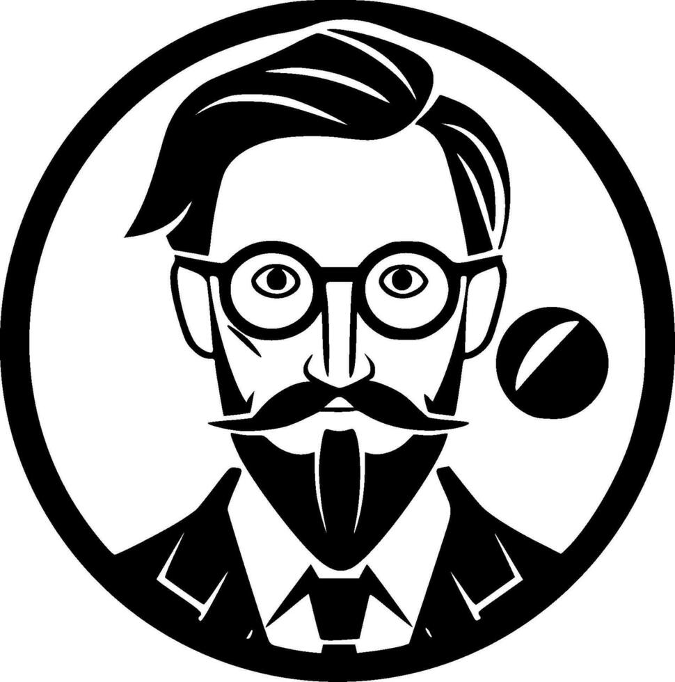 profesor - negro y blanco aislado icono - vector ilustración