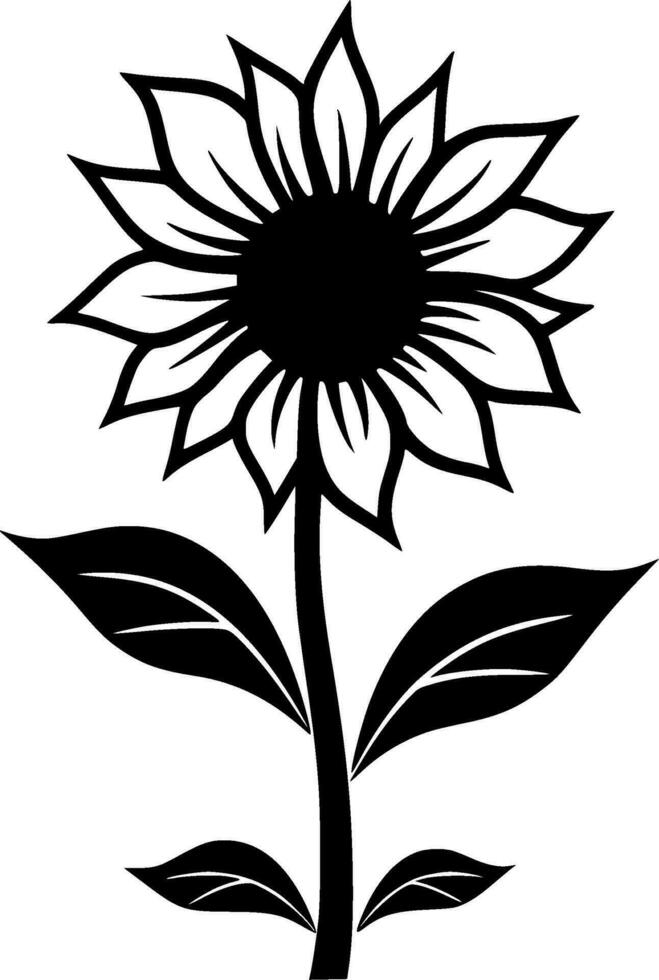 Sunflower, Minimalist and Simple Silhouette - Vector illustration