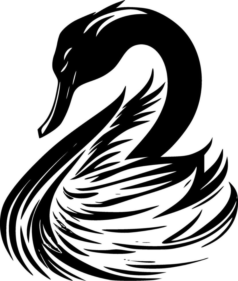 cisne, minimalista y sencillo silueta - vector ilustración