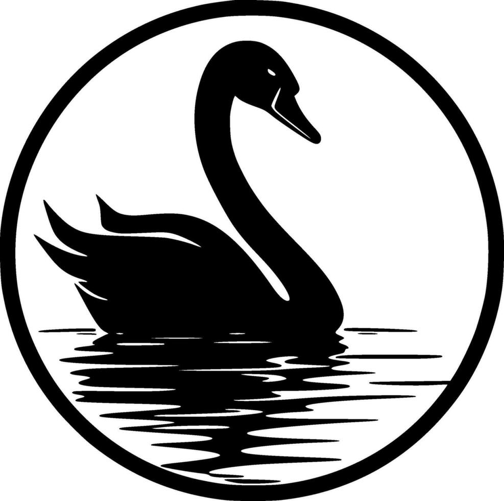 cisne - minimalista y plano logo - vector ilustración